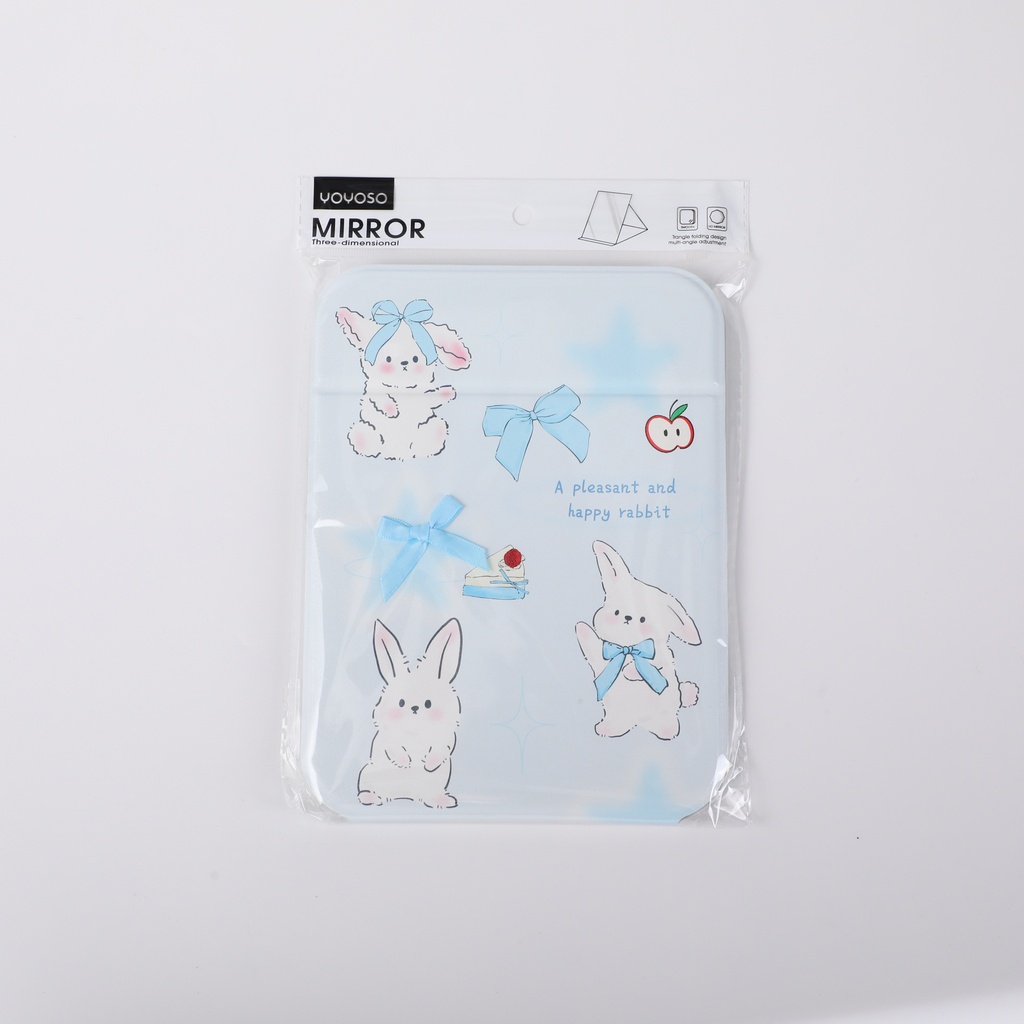 Cute Pet Foldable Leather Mirror – Bow Sticker