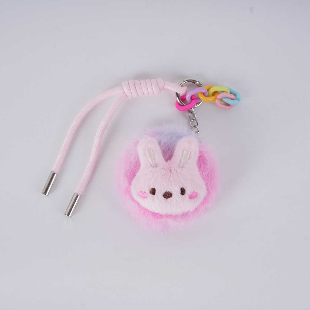 Color Mink Plush Hanging Round Mirror