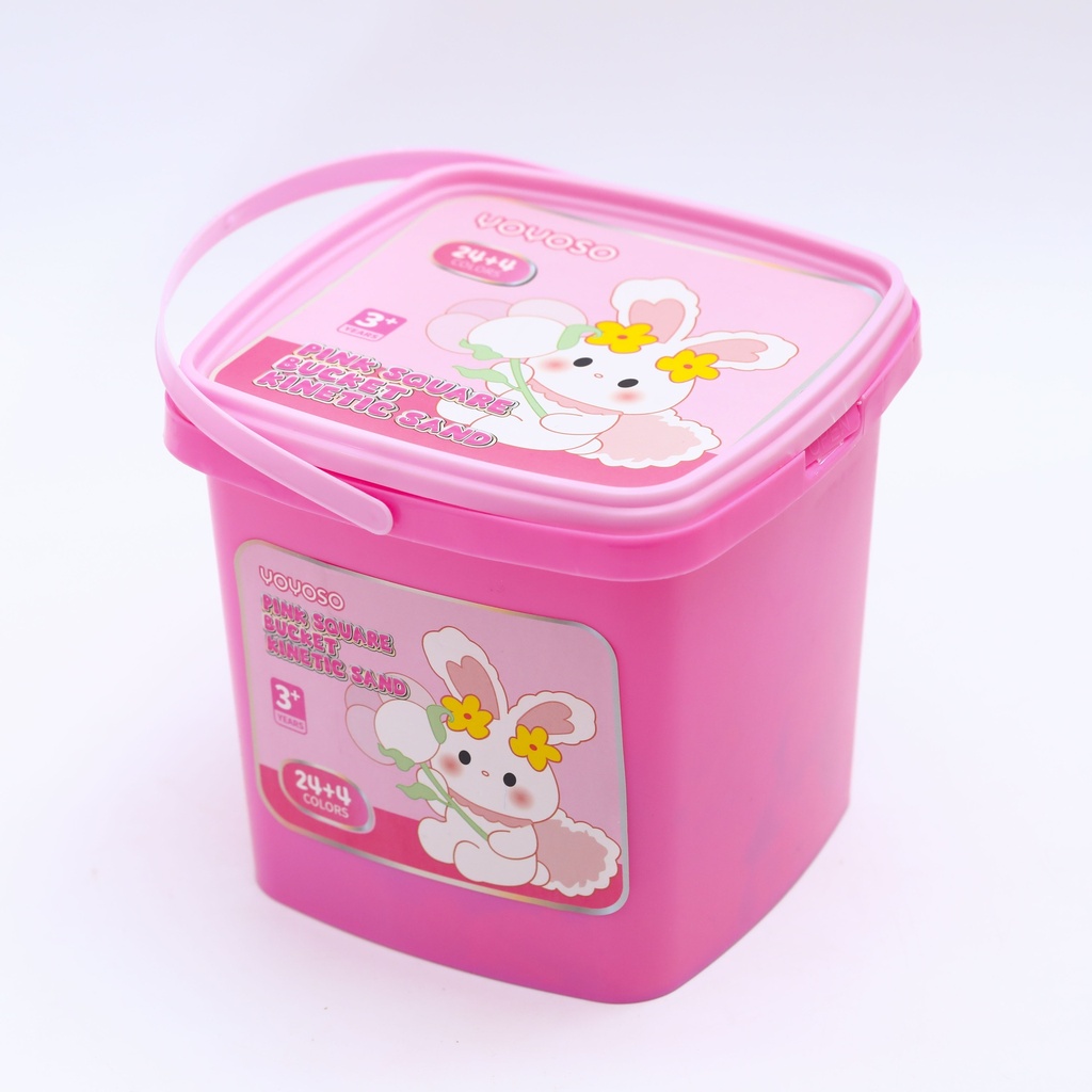 Pink Square Bucket Kinetic Sand - Large Bucket