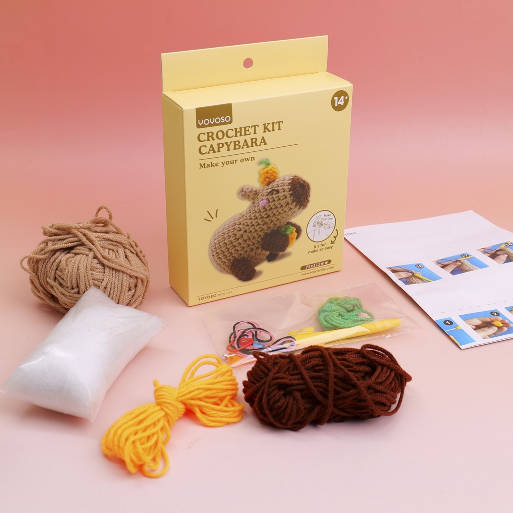 DIY Milk Cotton Crochet Series - Capybara with Orange