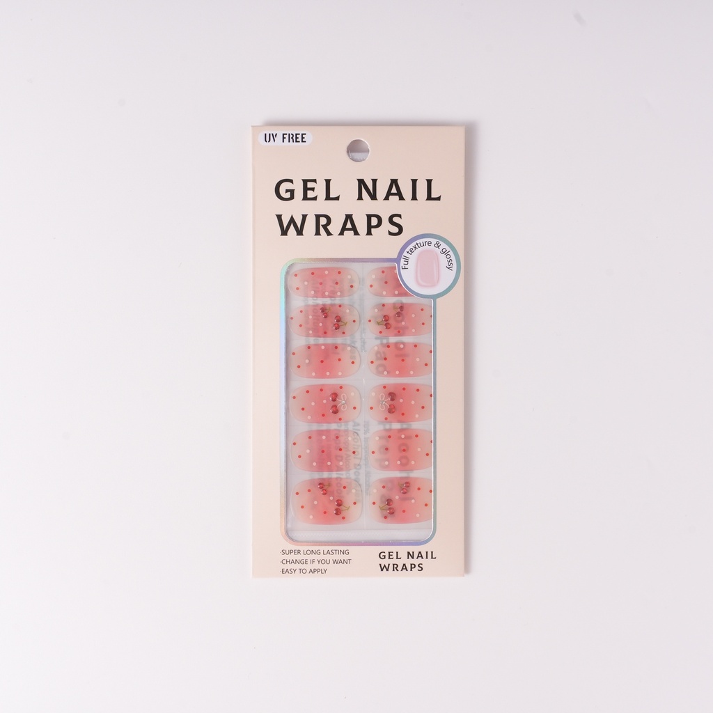 Sparkling Cherry Self-Adhesive Nail Stickers