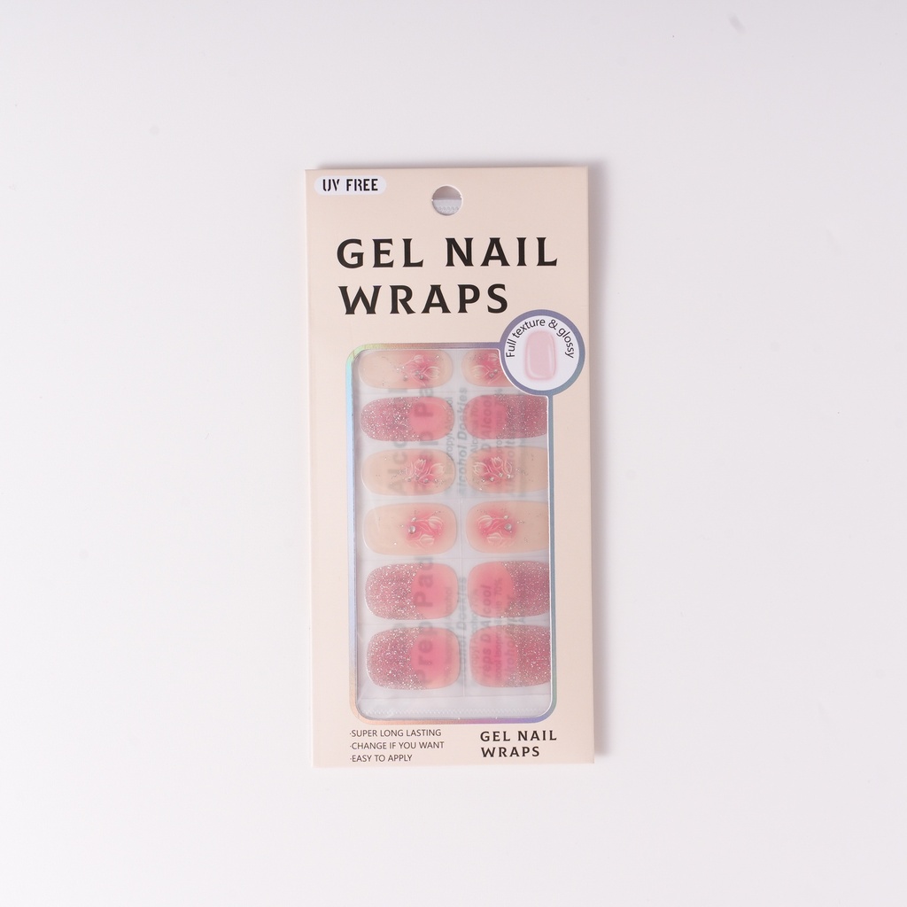 Glitter Embossed Floral Self-Adhesive Nail Stickers