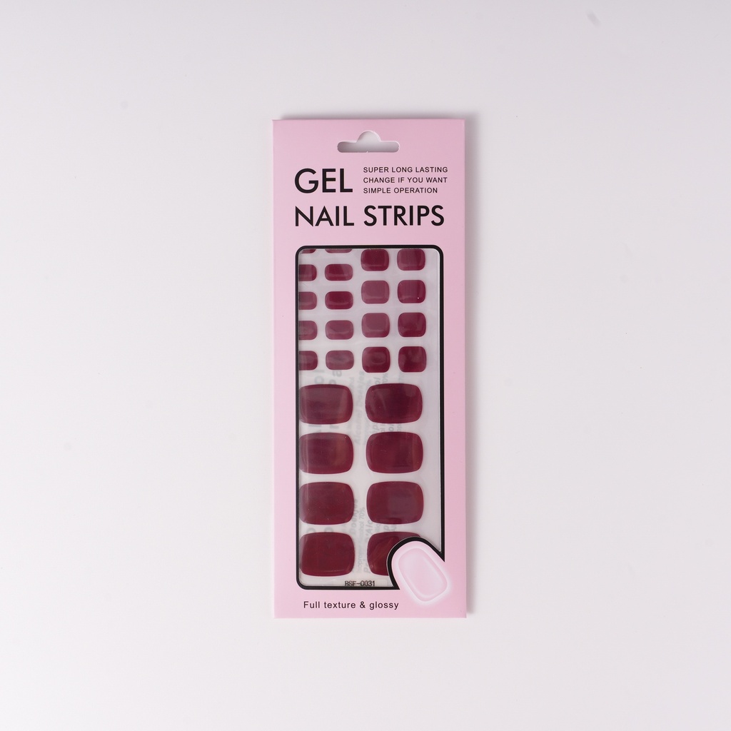 Charming Burgundy Self-Adhesive Toe Stickers