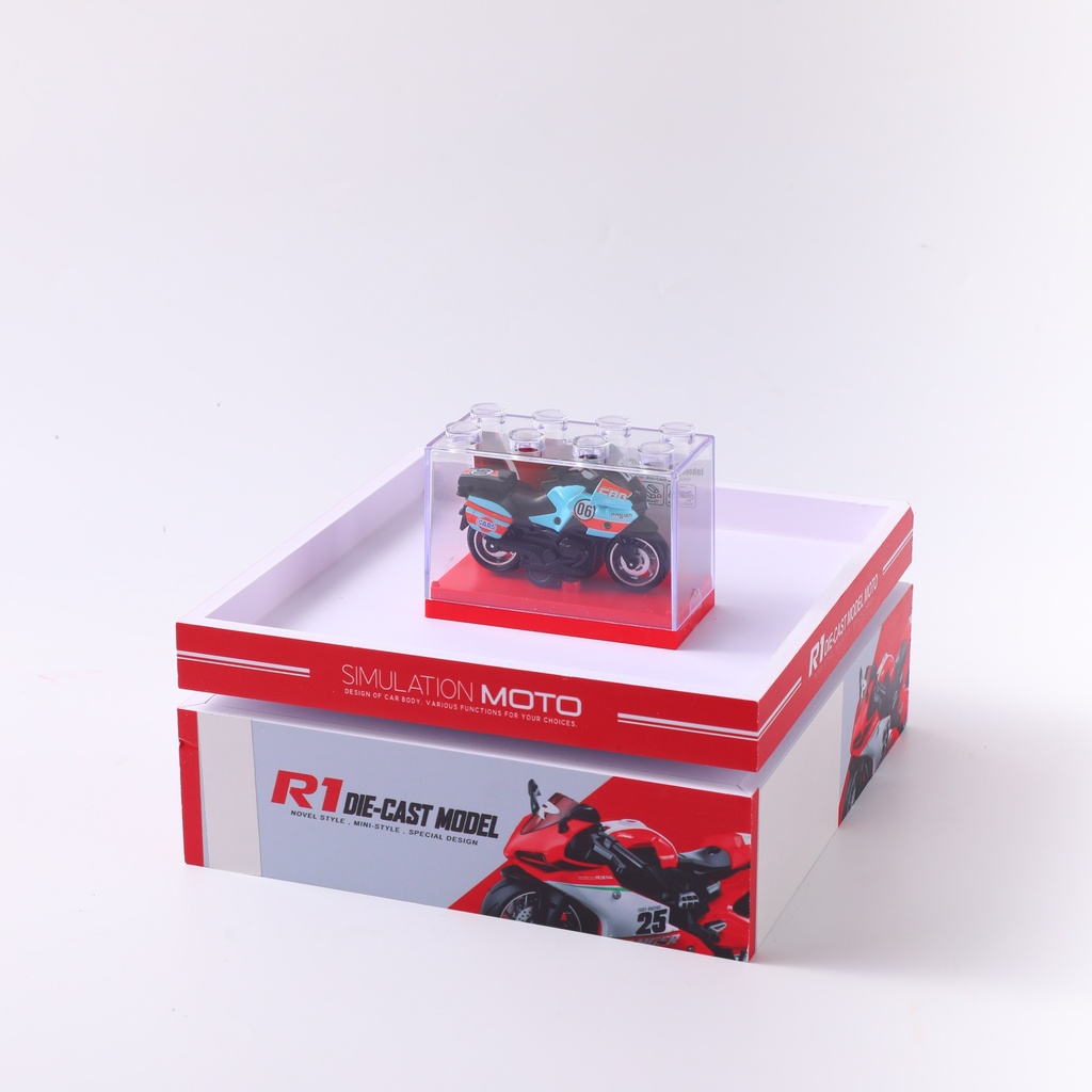 MY66-M1104 Gulf Alloy Pull-Back Motorcycle 1:16