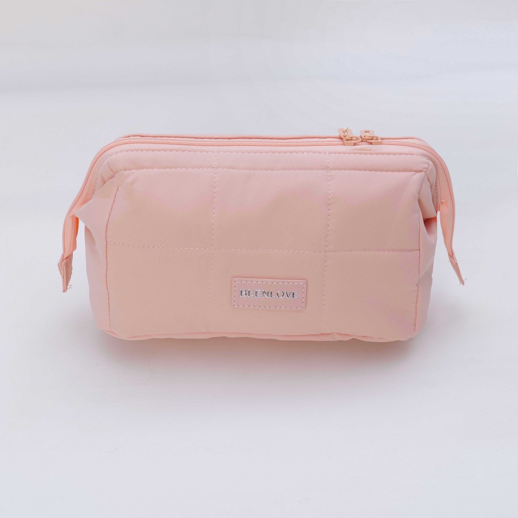 Cloud-Pattern Steel-Frame Storage Cosmetic Bag - Pink