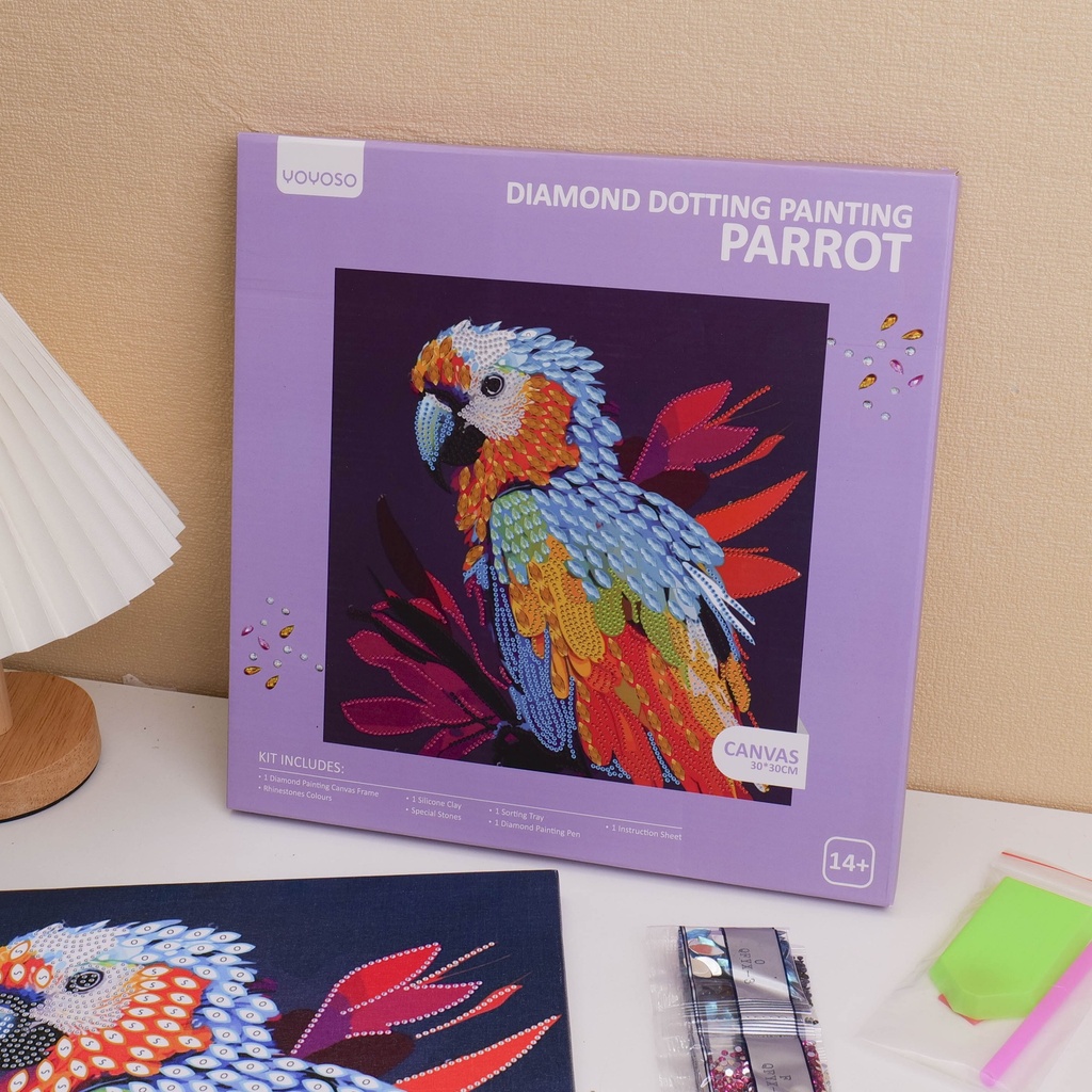 DIY Rhinestone Painting - Parrot 30*30 cm