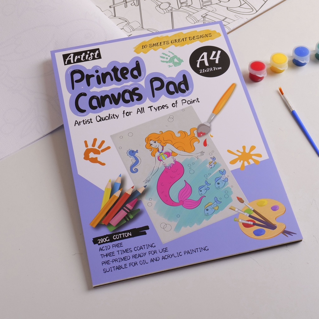 Fairy Tale World - A4 Canvas Coloring Book 10pcs