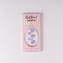Blue-Pattern Glitter Floral Gel Nail Stickers (UV Lamp Required)