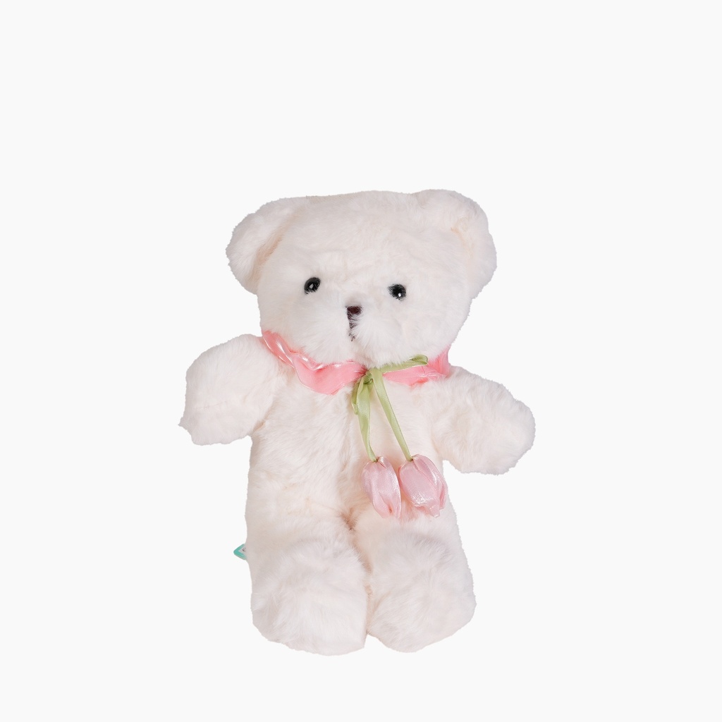 HY-MR8006 White Tulip Bear Plush Toy - 30cm