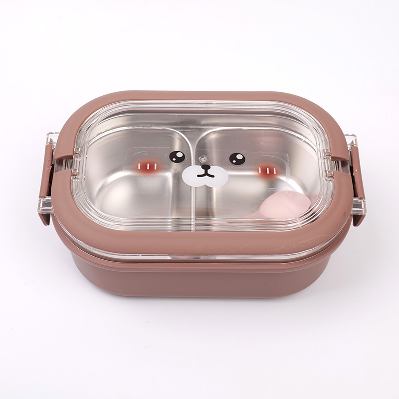 Cute bear stainless steel lunch box with