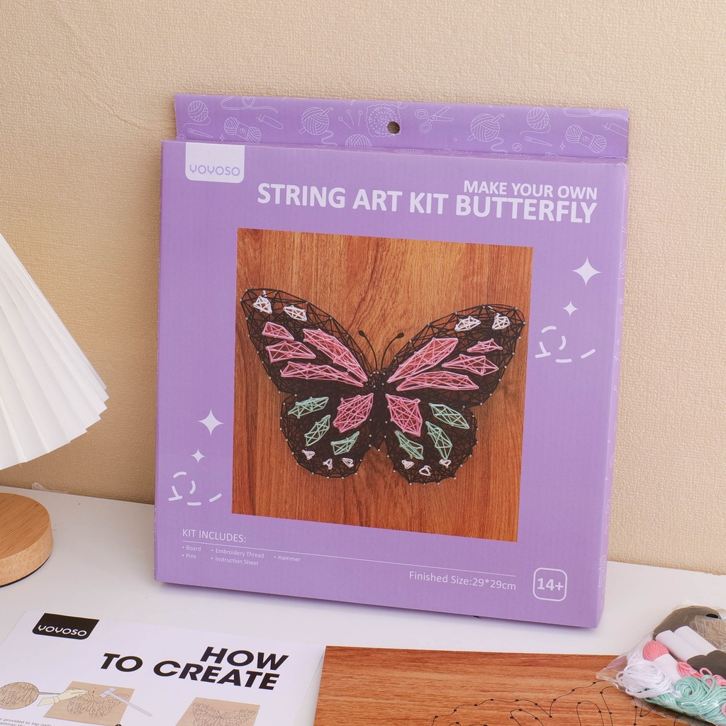 DIY Wooden Board Nail Painting - Butterfly