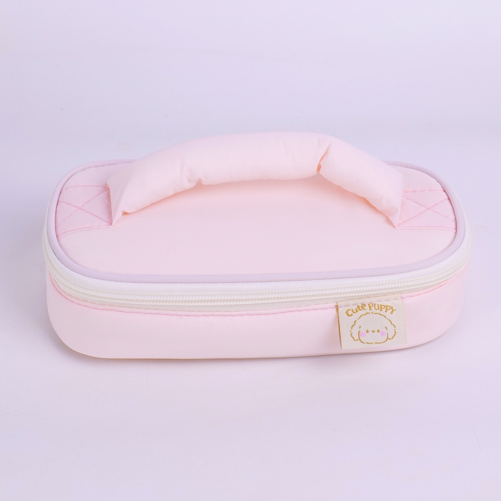 Embroidery Series – Pink Extra-Large Handheld Multi-Purpose Pencil Case