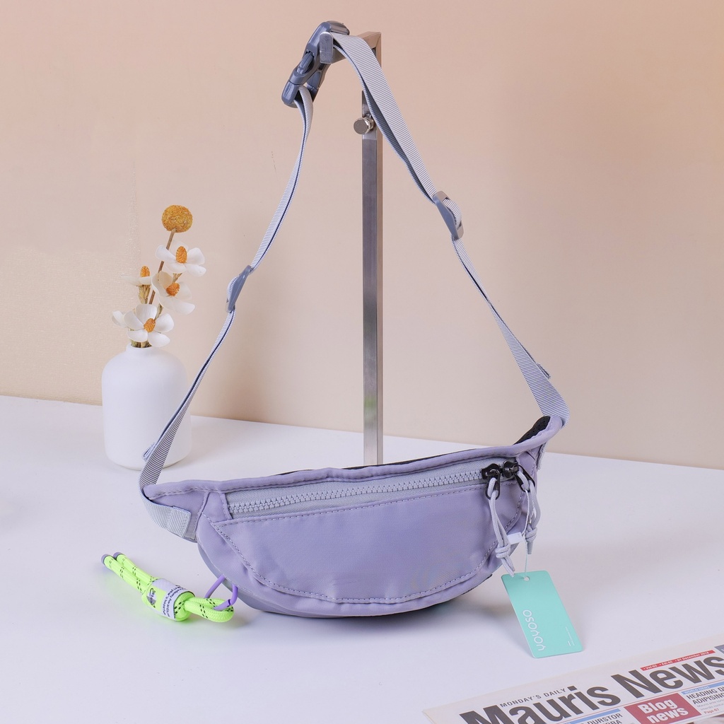 Smiley Lanyard Waist Bag - Gray