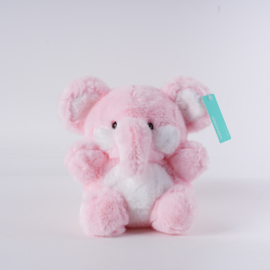 HY-MR8006 Pink Sitting Elephant Plush Toy - 23CM