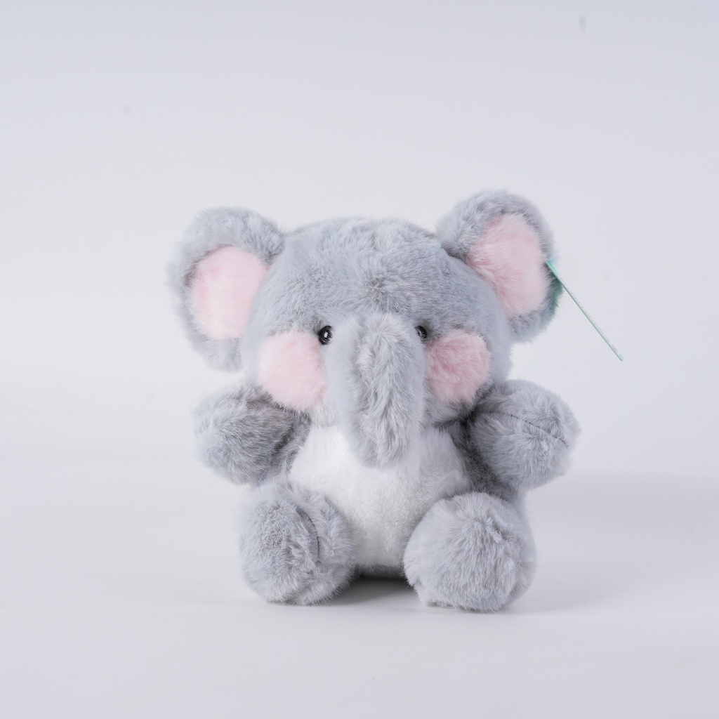 HY-MR8006 Gray Sitting Elephant Plush Toy - 23CM
