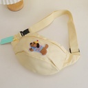 Dachshund Series - Embroidered Puppy Sport Waist Bag - Yellow