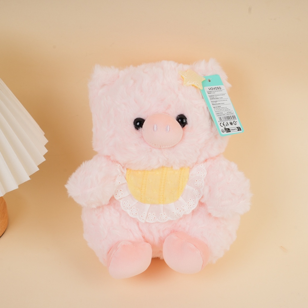 HY-MR8006 Pig in Bib Plush Doll-23cm