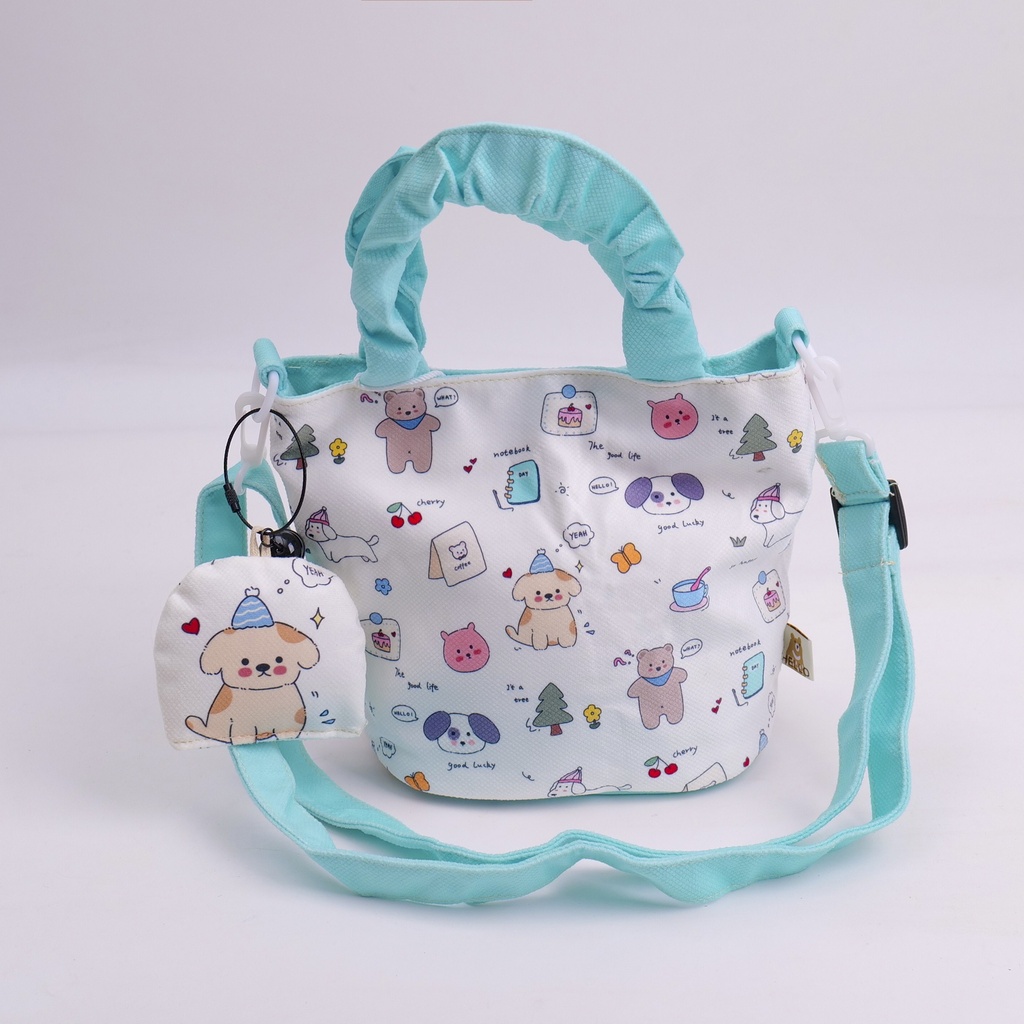 Cartoon Handheld Shoulder Bag – Blue-1