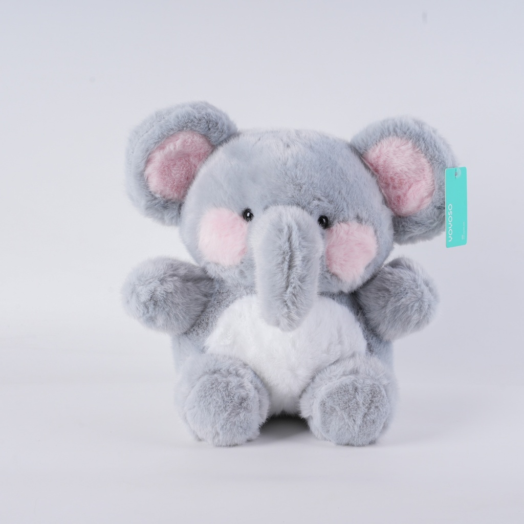 HY-MR8006 Gray Sitting Elephant Plush Toy - 30CM