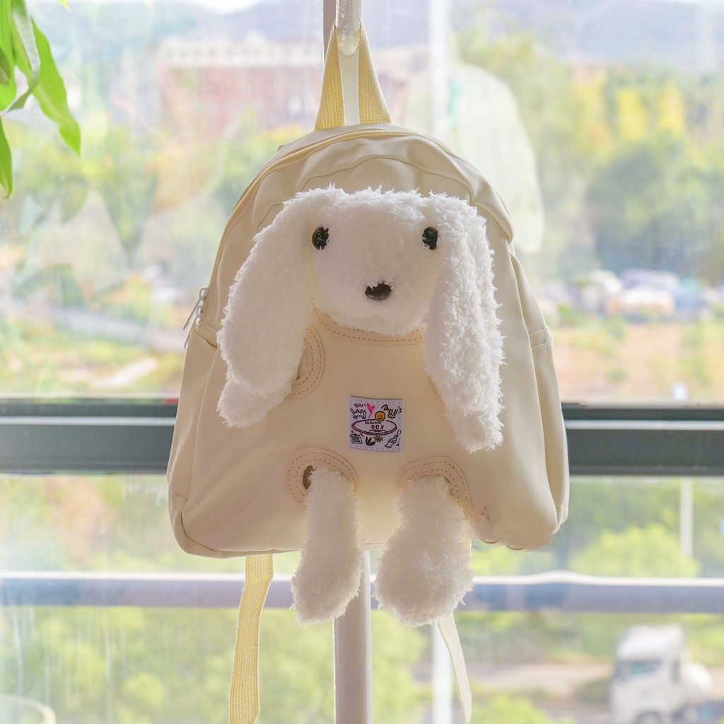 3D Bunny Kids Backpack – White