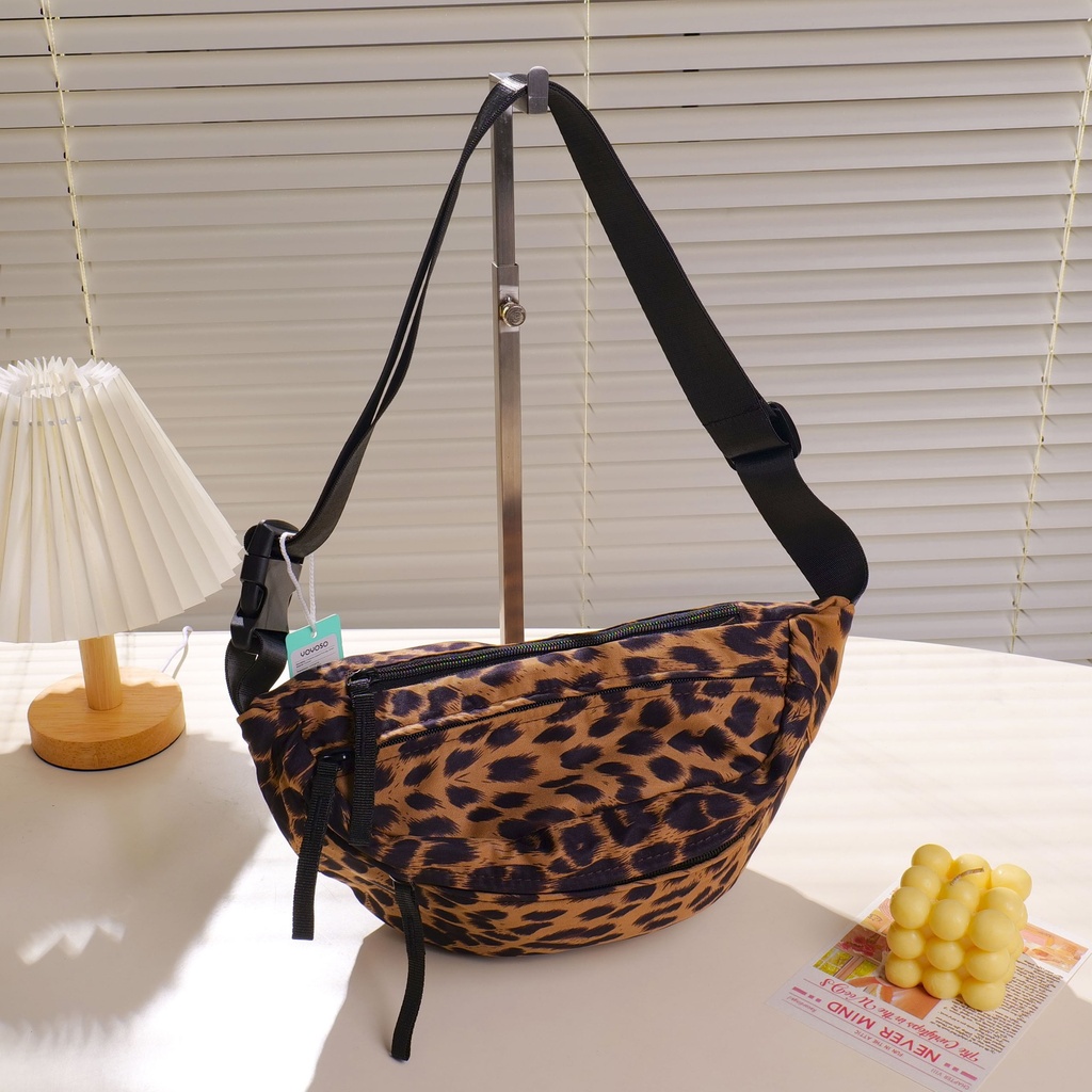 Leopard Series - Crossbody Leopard Print Bag - Brown