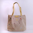 Embroidered Women's Shoulder Bag - Coffee