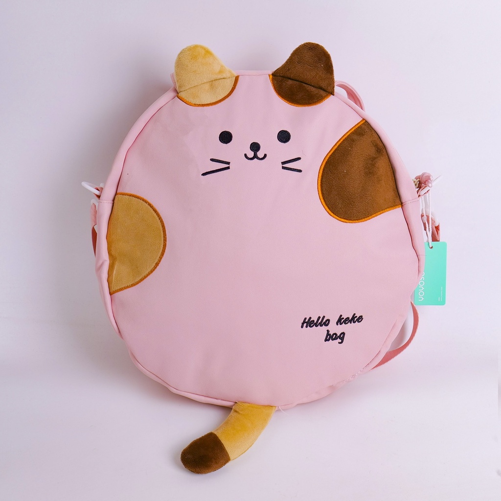 Cat Round Shoulder Bag - Pink