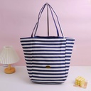 Reversible Striped Shoulder Bag - Dark Blue