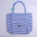 Reversible Striped Shoulder Bag - Light Blue