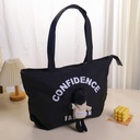 3D Bear Tote Bag - Black