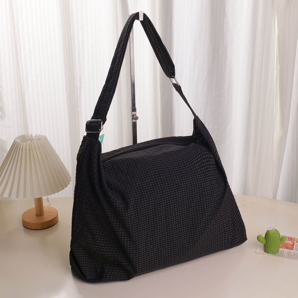 Waffle Checkered Shoulder Bag