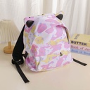 Cat Ear Graffiti Backpack - Pink