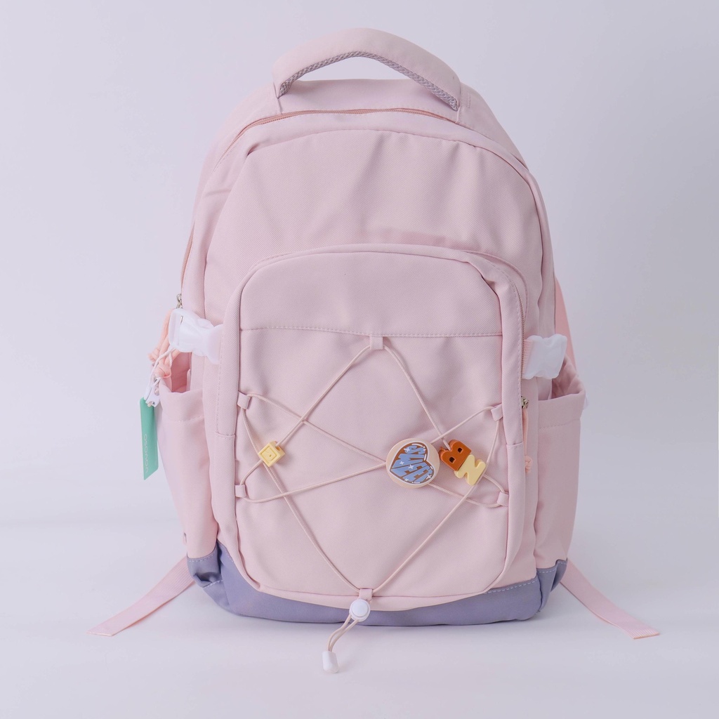 Backpack with Luggage Strap - Pink