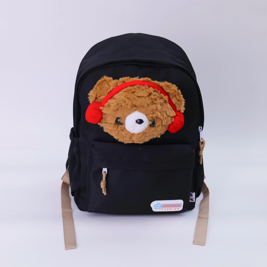 Cartoon Head Kids' Backpack - Black