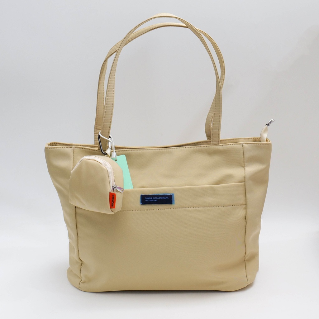 Handheld and Shoulder Dual-Carry Bag - Beige