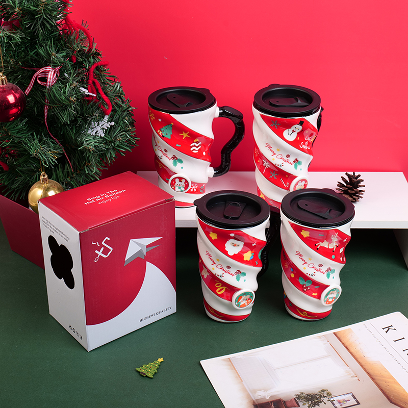 Spiral pattern christmas mug-560ml