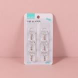 Rectangle traceless transparent hook 6pc