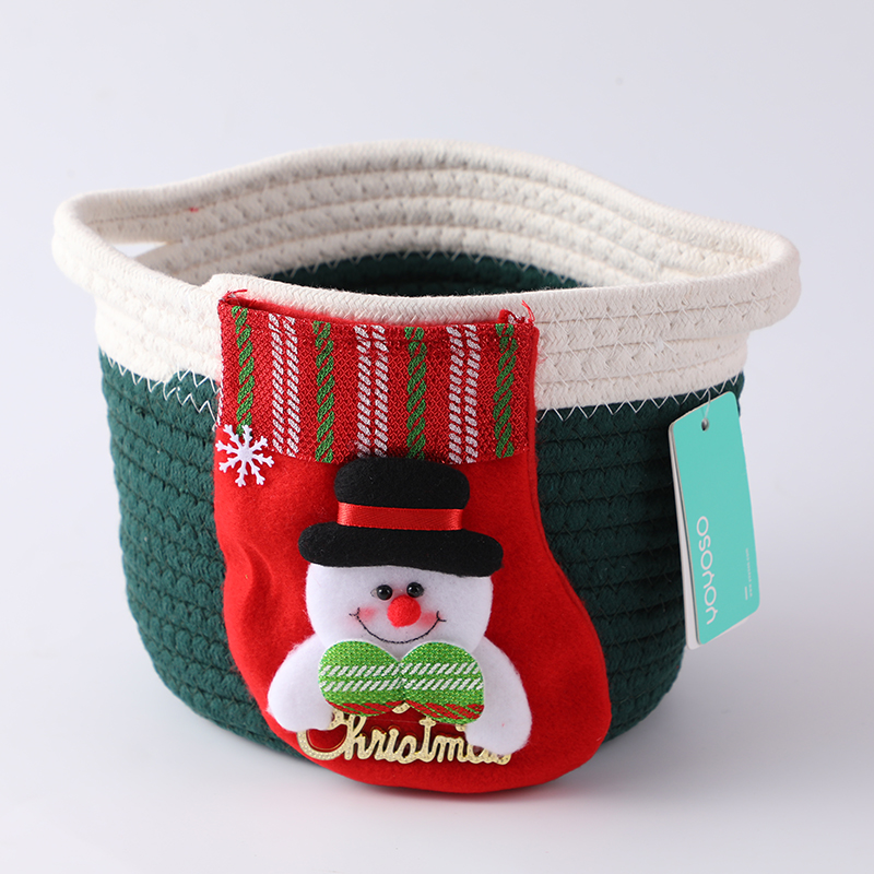 Christmas sock string storage bucket-gre