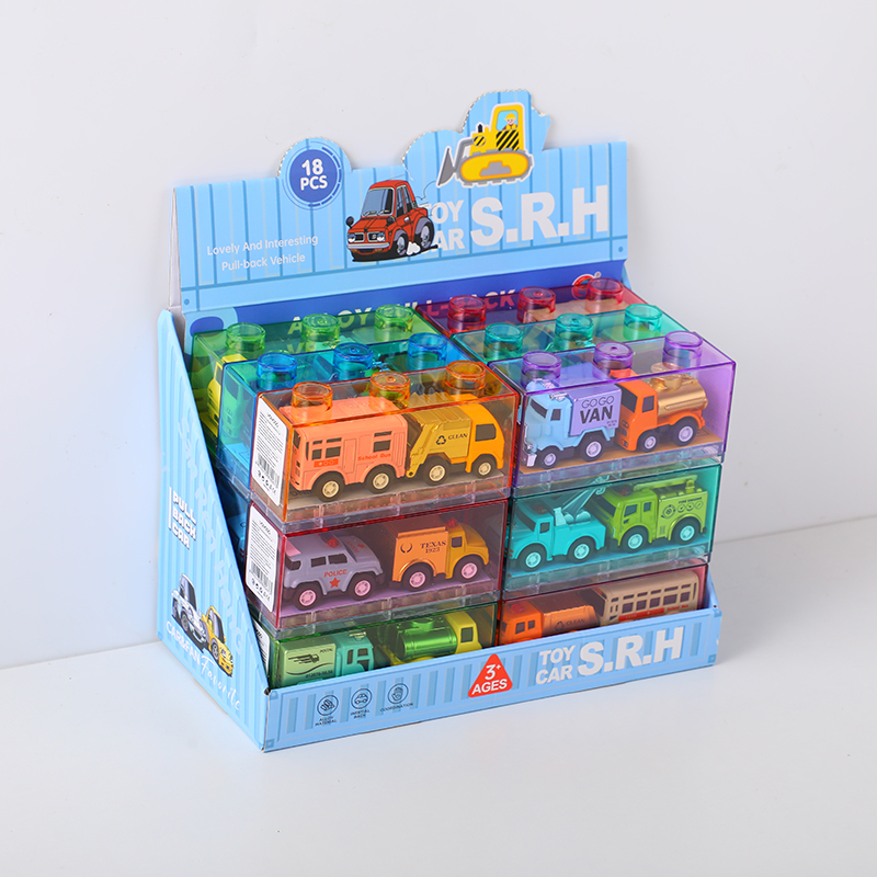 Fun small engineering pull-back car 2pcs