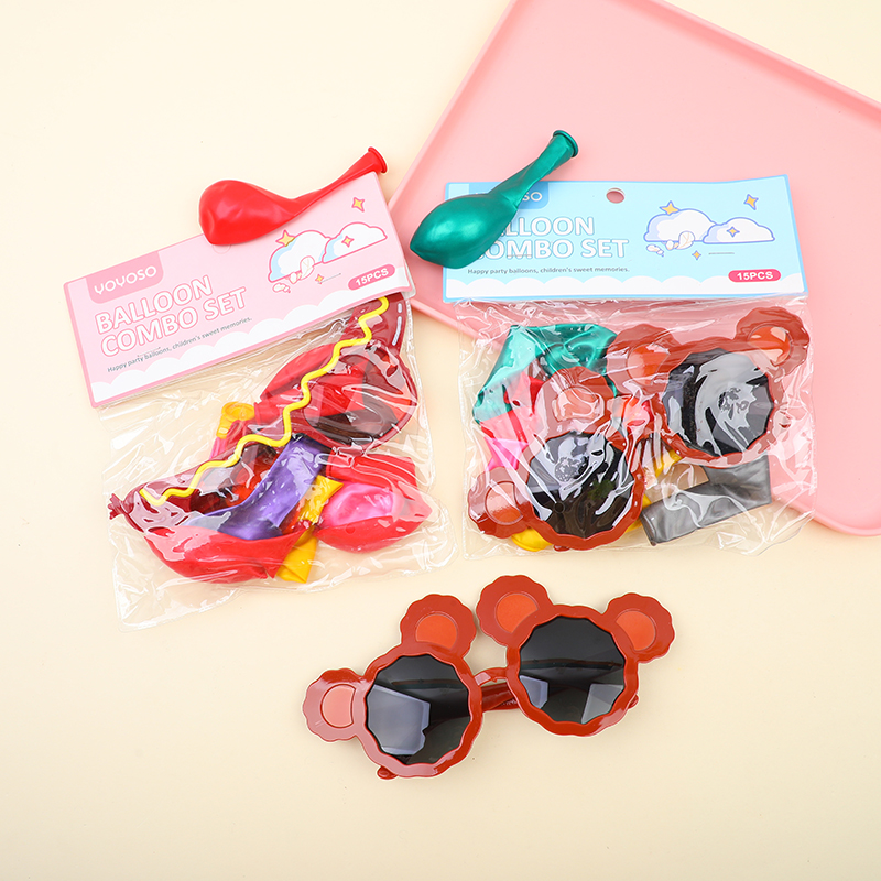 Hot dog and bear party balloon combo set