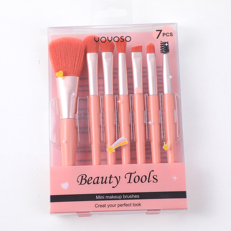 Morandi pink mini makeup brush-7pcs