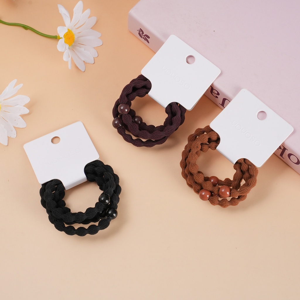 Pearl Bamboo Hair Ties - 4pcs