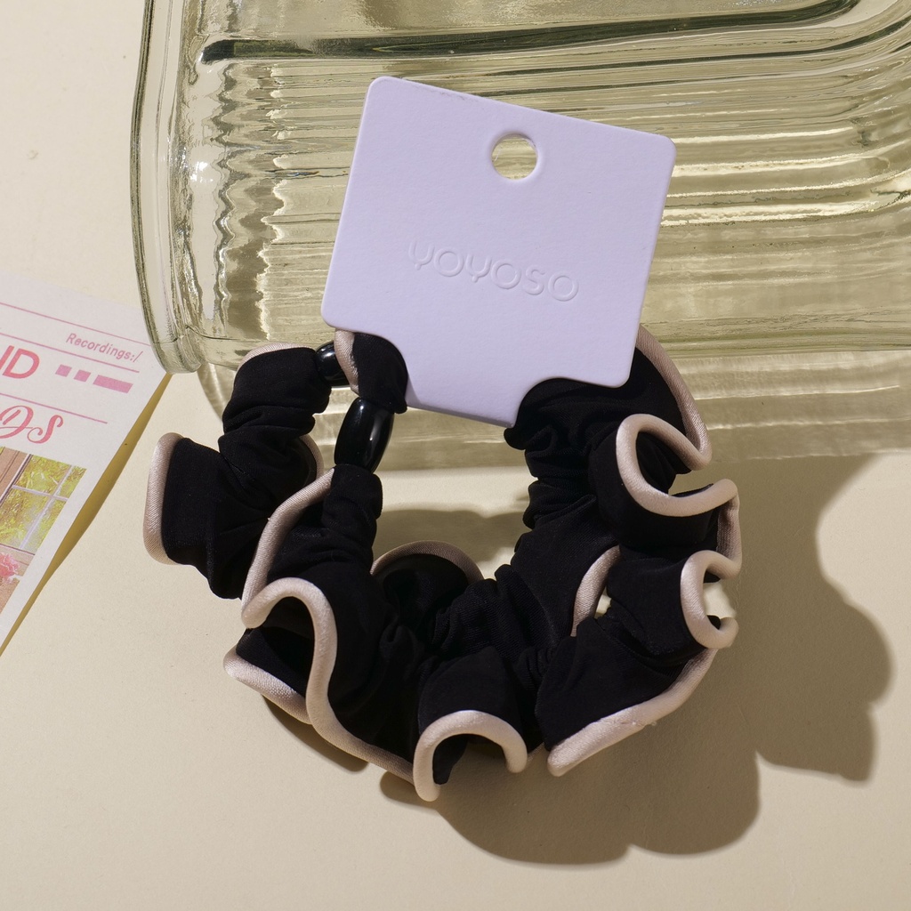Simple Ruffled Fabric Hair Ties-2pcs