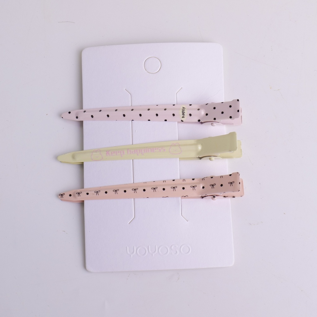 Polka Dot No-Crease Hair Clips – 3pcs