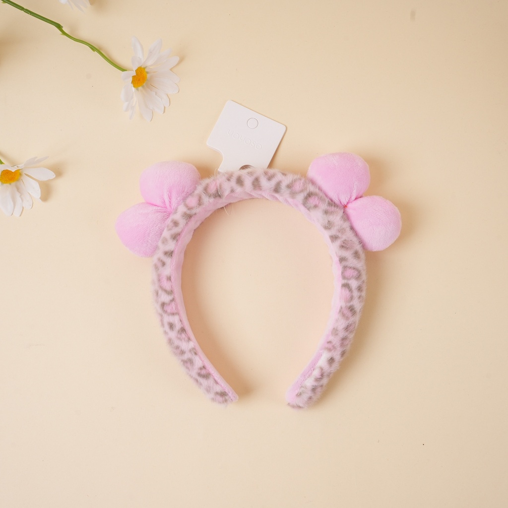 Pink Leopard Series - Bow Pink Leopard 3D Headband