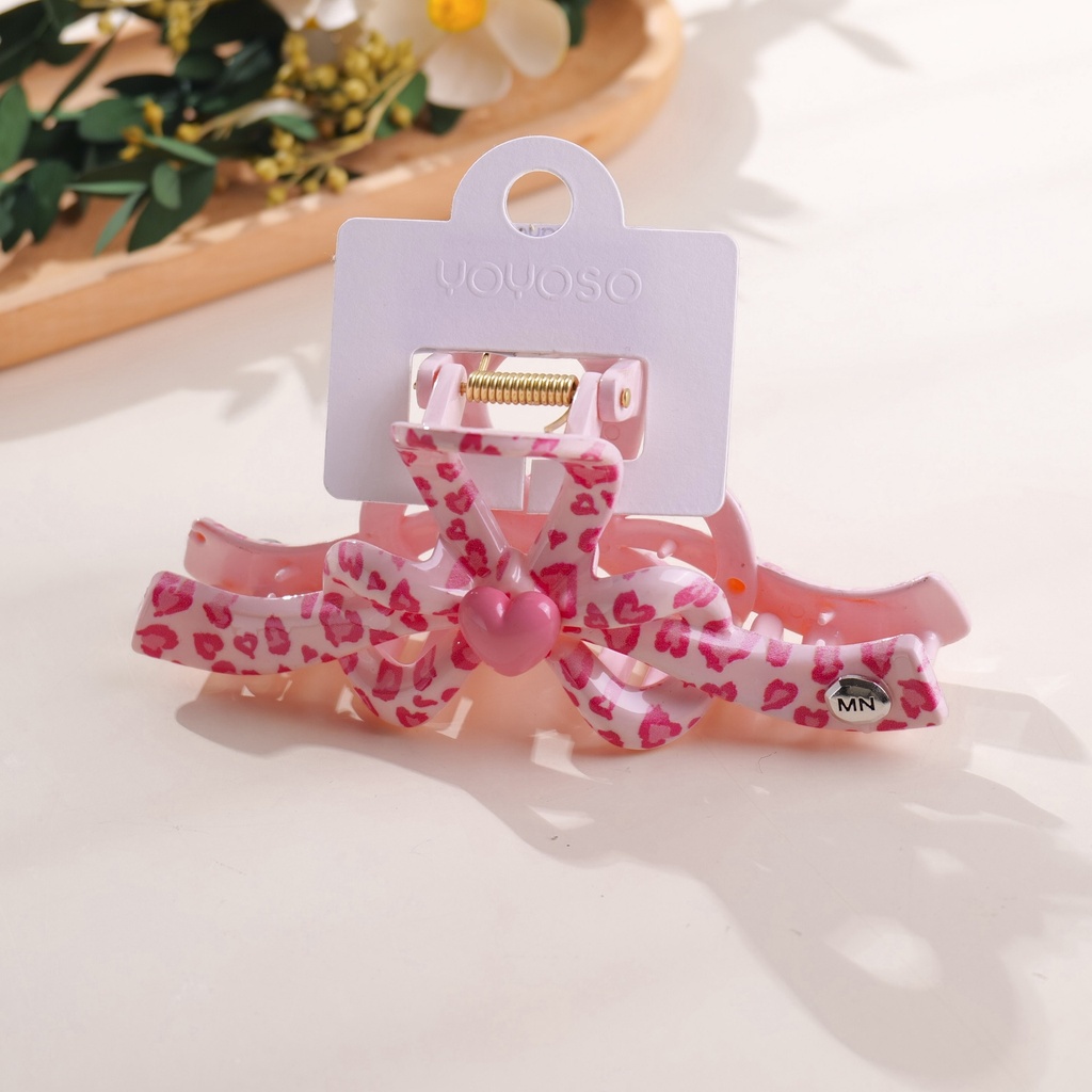 Pink Leopard Series – Bow Claw Clip – 13cm