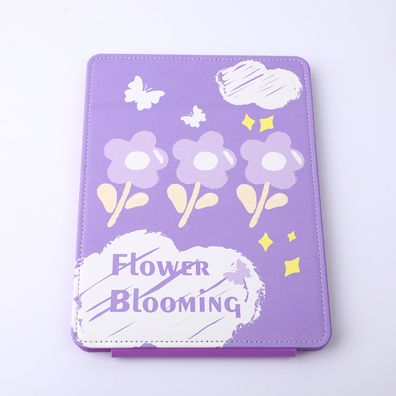 Crayon flower foldable leather mirror-la