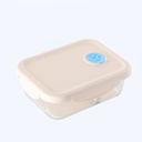 Large Rectangular 2-Compartment Glass Food Storage Bowl 1050ml - White