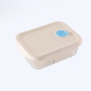 Large Rectangular 3-Compartment Glass Food Storage Bowl 1020ml - White