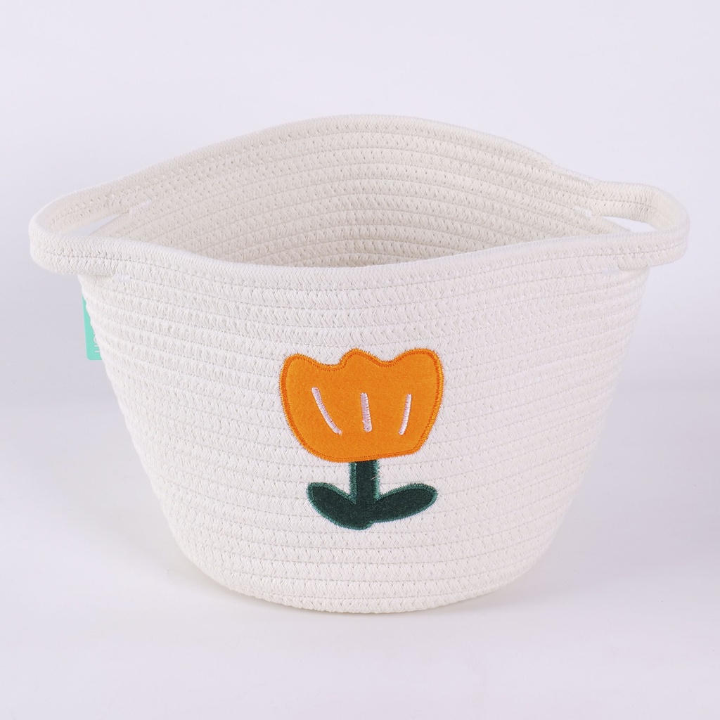 Orange Blossom Cotton Rope Basket – Large
